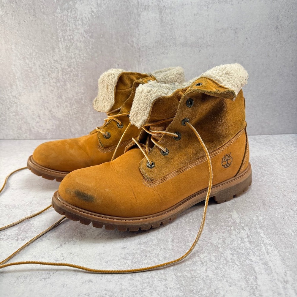 Timberland Women's 11 Warm-Lined Waterproof Roll-Top Wheat Nubuck Boots